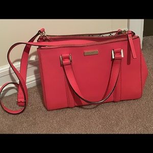 Cute pink Kate Spade tote for the office setting and everyday wear.